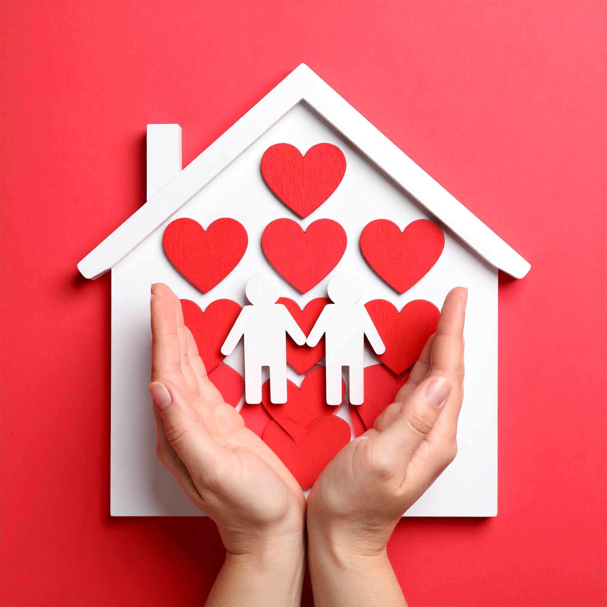 A house layered with heart and hands 252896